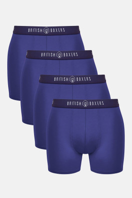 Mens Four-Pack Bamboo Stretch Trunks - Navy