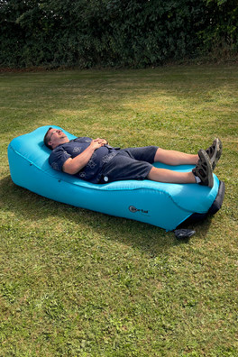 Inflatable Camping Lounger 100% Ripstop Nylon - Sky Blue