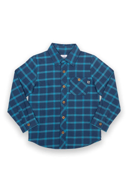 Baby/Kids 100% Organic Cotton Shirt - Navy Check