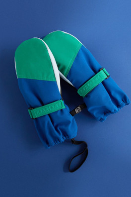 Kids Ski Gloves - Blue/Green