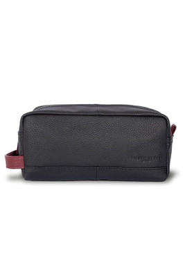Santiago Leather Washbags - Black
