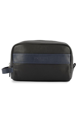 Walter Leather Waterproof Washbags - Blue