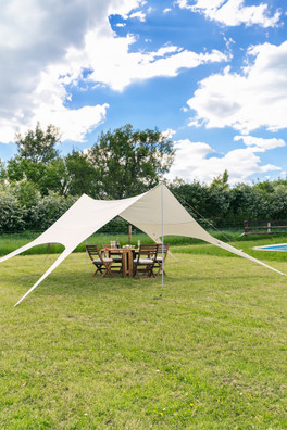 The Orchard Cotton Canvas Hexagonal Shelter - White