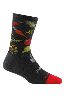 Ladies Vegetable Lightweight Merino Crew Socks - Charcoal