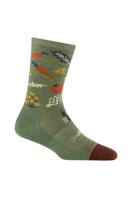 Ladies Vegetable Lightweight Merino Crew Socks - Willow