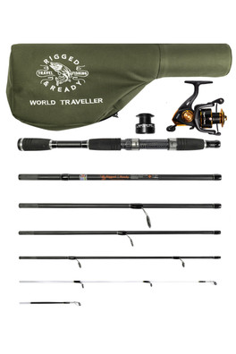 World Traveller Travel Fishing Rod-Reel-Case combo - Black
