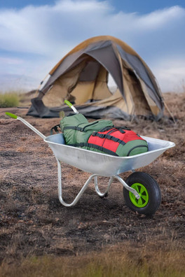 65L Wheelbarrow With Galvanised Pneumatic Tyre - Silver