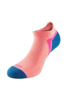 Ladies Activ Socklet Single Layer Socks - Peach / Teal