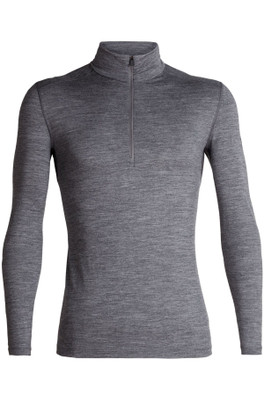 Merino 200 Oasis Mens Half Zip Base Layer - Gritstone Heather Grey