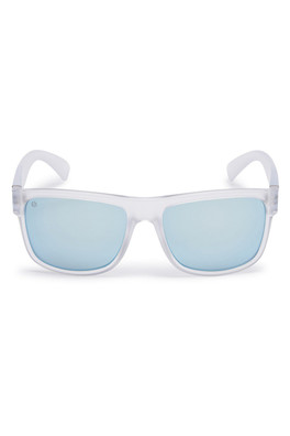 Nanjizal Unisex Sunglasses - Clear Frame/Blue Mirror Lens