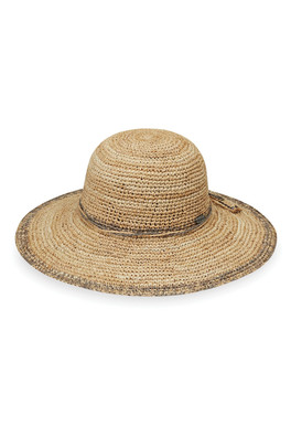 Camille Womens Raffia Sun Hat - Mushroom