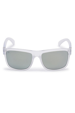 Nanjizal Unisex Sunglasses - Clear Frame/Black Mirror Lens