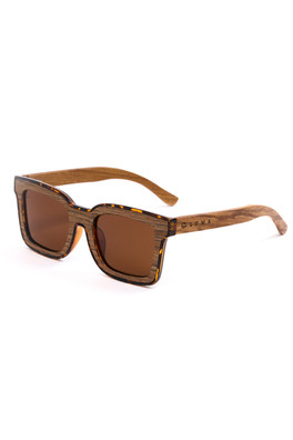 Polzeath Polarised Wood Large Unisex Sunglasses - Wood