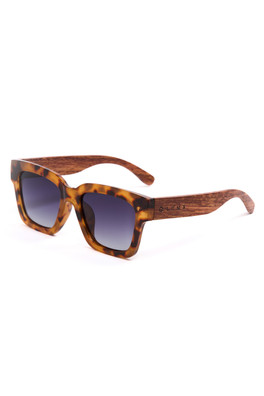 Polzeath Polarised Wood Large Unisex Sunglasses - Tortoise