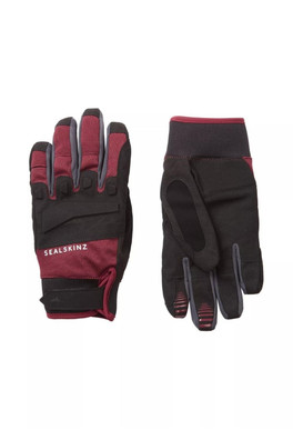 Mens Waterproof All Weather MTB Gloves - Black/Red