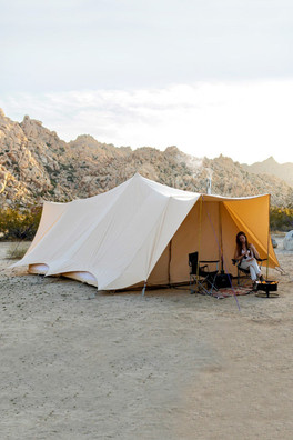 5x4m Tucana Tent Double Door Fire Canvas 320gsm - Sandstone