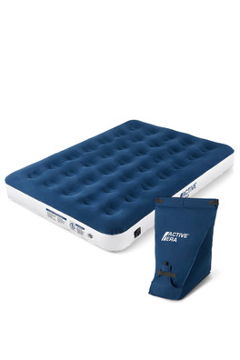 Double Size Camping Air Bed - Blue & White