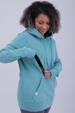 Womens Breastfeeding and Maternity Hoodie - Sage