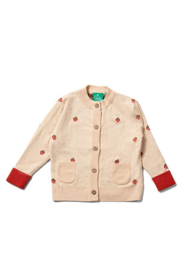 Baby Kids 100% Organic Cotton Knitted Cardigan - Cream