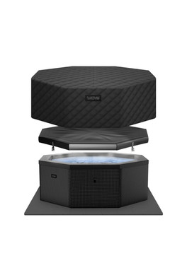 Como 6-Person EnergySave Hot Tub Bundle - Charcoal Black