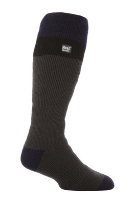 Mens Knee High Thermal Ski Socks - Grey/Black