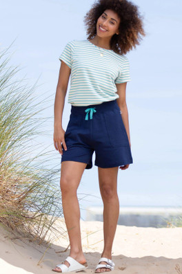 Hazelbury Womens 95% Cotton Jersey Shorts - Navy