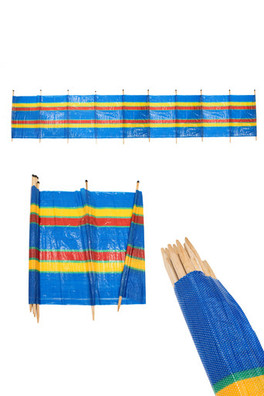 10 Pole Beach Windbreak (145 x 630cm) - Blue