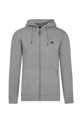 Classic Zip Through Mens Hoodie - Grey Marl