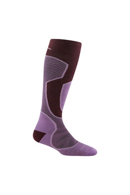 Ladies Knee High Ski Snowboard Merino Wool Socks - Burgundy