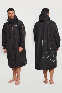 Wave Waterproof Fleece-Lined Changing Robe - Black & Pink