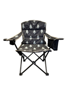 Henwick Patterned Padded Folding Camping Chair Lim - Grey