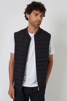 Quilted Mens Hybrid Gilet - Black