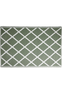 Outdoor Diamonds Camping Living Rug 90cm X 180cm - Green & White Diamonds