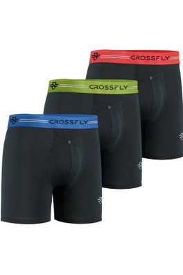 Ikon 6" Men's Trio Boxer Briefs - Black/RGB