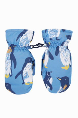 Kids 100% Recycled Polyester Snow and Ski Mittens - Penguin Waddle
