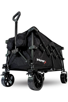 120L Folding Camping Trolley Festival Wagon - Black