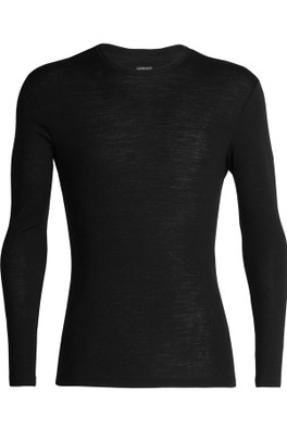 Everyday 175 Merino Wool Mens L/S Crew Base Layer - Black