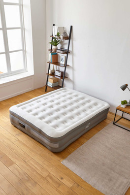Double Inflatable Air Bed with Built-in Pump - Grey