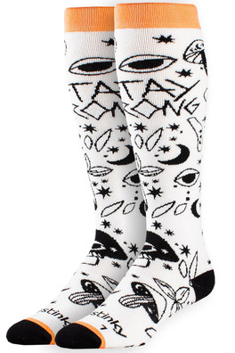 Stay Wrong Unisex Socks - White/Orange