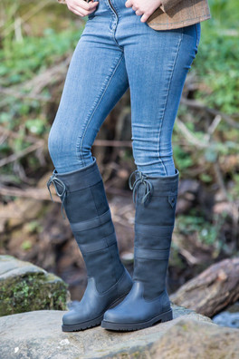 Dakota Wide Fit Womens Waterproof Country Boots - Navy