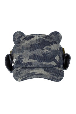 Kids Cub Sun Hat with Neck Flap - Denim Camo