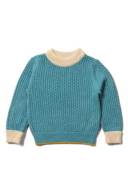 Baby Kids 100% Organic Cotton Knitted Jumper - Blue