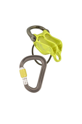 Pivot Belay Device And Karabiner Set - Lime