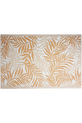 Outdoor Leaves Camping Living Rug 90cm X 180cm - Orange & White Leaves