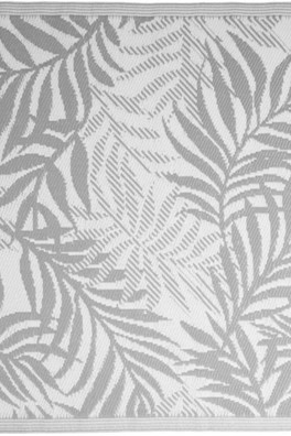 Outdoor Grey  Leaves Camping Rug 90cm X 180cm - Grey & White Leaves
