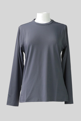 Womens Long Sleeve Tech Tee 92% Recycled Polyester - Graphite