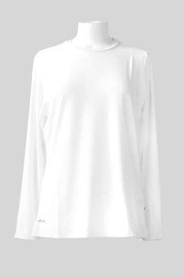 Womens Long Sleeve Tech Tee 92% Recycled Polyester - White