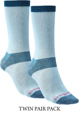 Ultra-Light Womens Coolmax Liner Socks TWIN PACK - Sky Blue