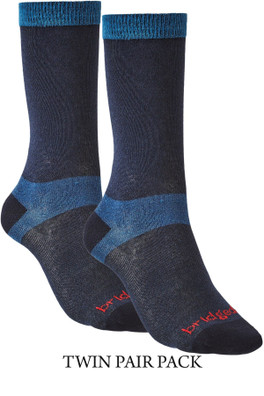 Ultra-Light Womens Coolmax Liner Socks TWIN PACK - Navy Blue