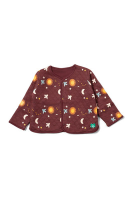 Baby Kids 80% Organic Cotton Quilted Jacket - Brown